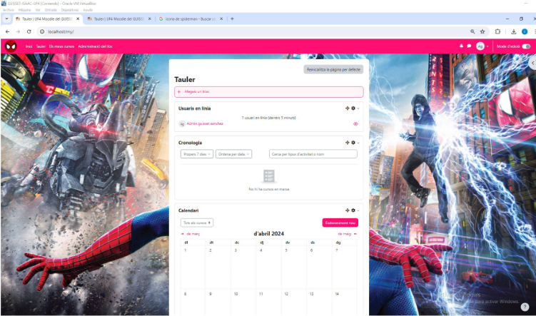 captura de la meva pàgina en moodle